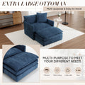 Muumblus Oversized Lounge Chair with Ottoman, Cloud Accent Armchair for Living Room, Beige Chenille