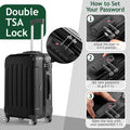 Zimtown Luggage 3 Piece Set Suitcase ABS Hardside Lightweight with TSA Lock Spinner Wheels, Beige