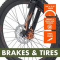 Ozark Trail 24" Glide Mountain Bike, 8 Speed, Black, Teen, Unisex