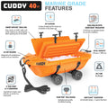 Cuddy 40 QT Floating Cooler and Dry Storage Vessel with Cuddy Crawler Wheel Kit - Navy