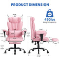 Hoffree Big and Tall Fabric Office Chair 450 lb, Executive Desk Chair with Massage Ergonomic Computer Chair with Footrest Reclining Desk Office Chair with Lumbar Support for Home Office