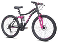 Kent Genesis Maeve Mountain Bike, 26" Wheels, Adults Ages 13+, Black and Pink