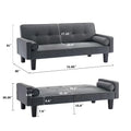 72" Convertible Loveseat Sofa Bed Sleeper Daybed, Modern Upholstered Folding Recliner, Small Futon Sofa for Living Room Apartment Office, Gray 02