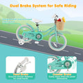 Prorider 16" Kid'S Bike with Training Wheels Adjustable Handlebar Seat Handbrake Pink