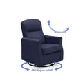 Delta Children Clair Slim Nursery Glider Swivel Rocker Chair. Navy
