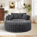 Wiilayok 58'' Oversized Chaise Lounge Chair Indoor, Thickened Backrest Sleeper Sofa Couch with Soft Pillows for Living Room, Gray
