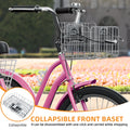 Dextrus 24 in 3 - Wheel Bike, Single Speed Adult Trike, Low Step - Through Cruiser with Front & Rear Baskets, Large Adjustable Seat with Backrest for Seniors, Men, and Women (Purple)