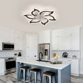 Garwarm Dimmable Ceiling Fan with Light and Remote Control, 27" Small Flush Mounted Ceiling Fan with LED Lights, APP and Remote Controlled, Modern, White