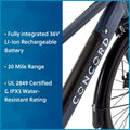 Concord 27.5" Step - Over Electric Commuter Bike, 36V, Gray, Fits Riders 5'1" - 6'1", Adult, Unisex