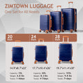 Zimtown Luggage 3 Piece Set Suitcase ABS Hardside Lightweight with TSA Lock Spinner Wheels, Beige