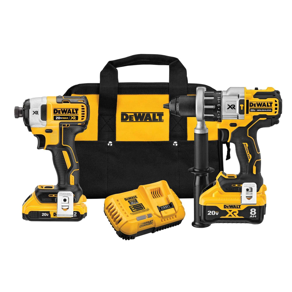DeWalt DCK299D1W1 20V Max XR Power Detect 2-Tool Combo Kit-Instock