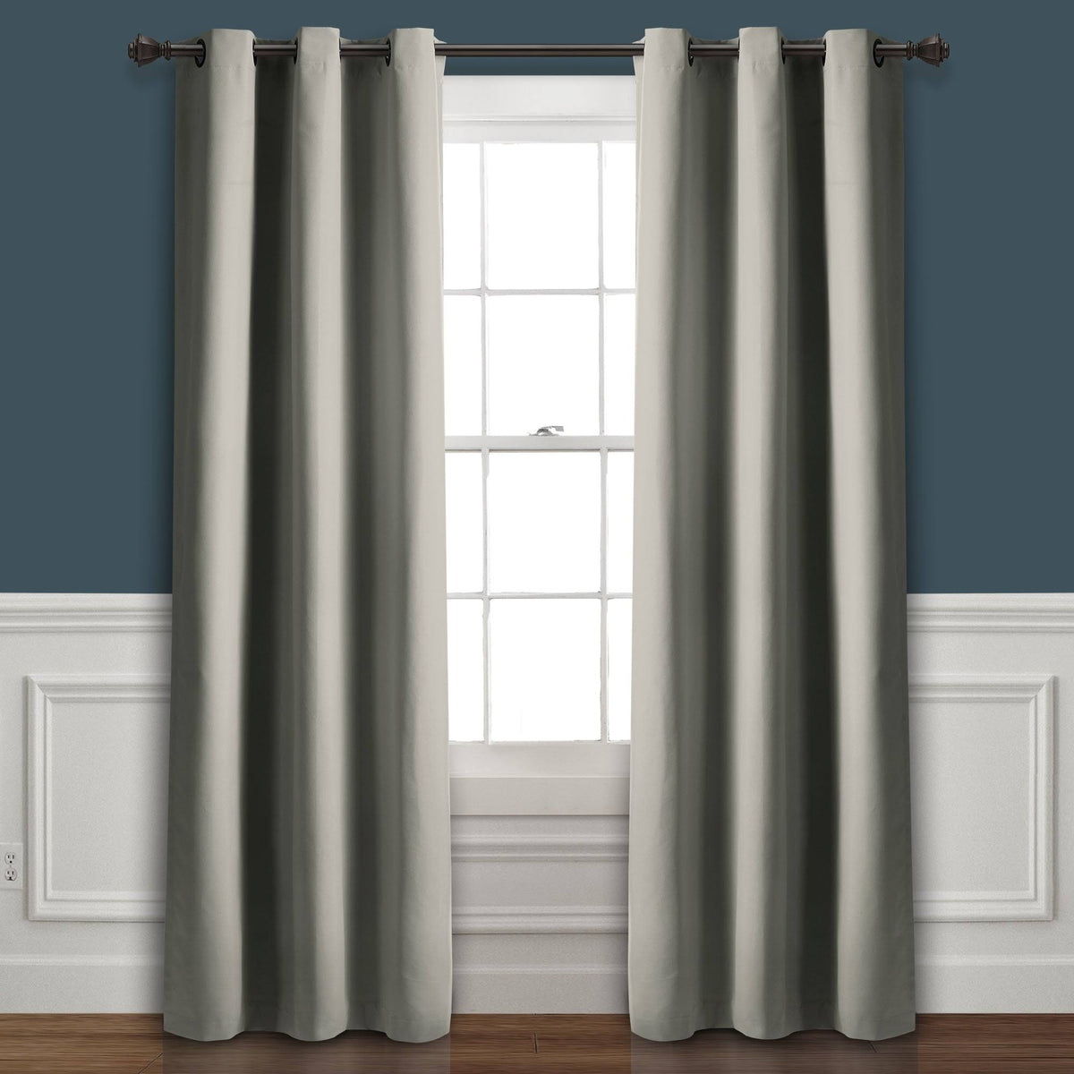 Lush Decor Absolute Blackout Window Curtain Panels Dark Gray 76X95 Set Each 38X95