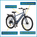 Concord 27.5" Step - Over Electric Commuter Bike, 36V, Gray, Fits Riders 5'1" - 6'1", Adult, Unisex