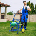 Garden Hose Reel Cart Holds 230FT of 5/8" Hose, Heavy-Duty Hose Cart with 2 Wheels & Storage Basket, Portable Water Hose Organizer for Yard