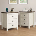 IDEALSOUL Nightstand, Bedside Table with Charging Station, Farmhouse 3 Drawer Nightstand Rustic Night Stand End Tables for Bedroom Living Room, Gray
