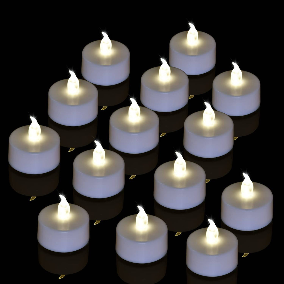Brigle LED Tea Lights, Battery-Powered Tea Lights Flameless Candles Warm White 24 Pack Wedding Lights for Home Decoration, Christmas, Birthday Party