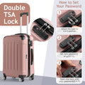 Zimtown Luggage 3 Piece Set Suitcase ABS Hardside Lightweight with TSA Lock Spinner Wheels, Beige