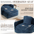 Muumblus Oversized Lounge Chair with Ottoman, Cloud Accent Armchair for Living Room, Beige Chenille