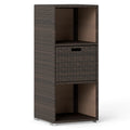 Tangkula Rattan Patiojoy Outdoor Wicker Cabinet with 3 Shelves