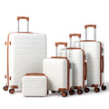 Zimtown Luggage 3 Piece Set Suitcase ABS Hardside Lightweight with TSA Lock Spinner Wheels, Beige