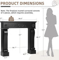 EPICOZY 44.5" Fireplace Mantel, Freestanding Fireplace Surround with Leg for Electric Fireplaces, MDF Mantel Surround with Shelf for Living Room with Decorative Pattern, Anti - Tipping & Waterproof