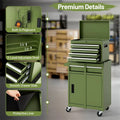 2-in-1 Rolling Tool Chest, 5-Drawer Tool Storage Cabinet with Wheels, Adjustable Shelf, Tool Box Organizer for Garage Warehouse Workshop