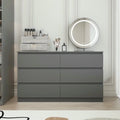 Kadyn Modern 6 Drawer Dresser Wood Cabinet, Dresser for Bedroom, Kitchen Storage Cabinet with Drawers, Chest of Drawers(Black)