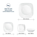 Corelle Cherish 16 - Piece Embossed Square Glass Dinnerware Set (Service for 4)