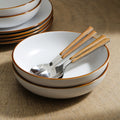 Stone + Lain Brasa Stoneware Collection Dinnerware Set, 32 - Piece Service for 8, Blue