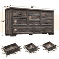 Enhomee Wood Dressers for Bedroom with 9 Drawers White Dresser Chest of Drawers for Living Room
