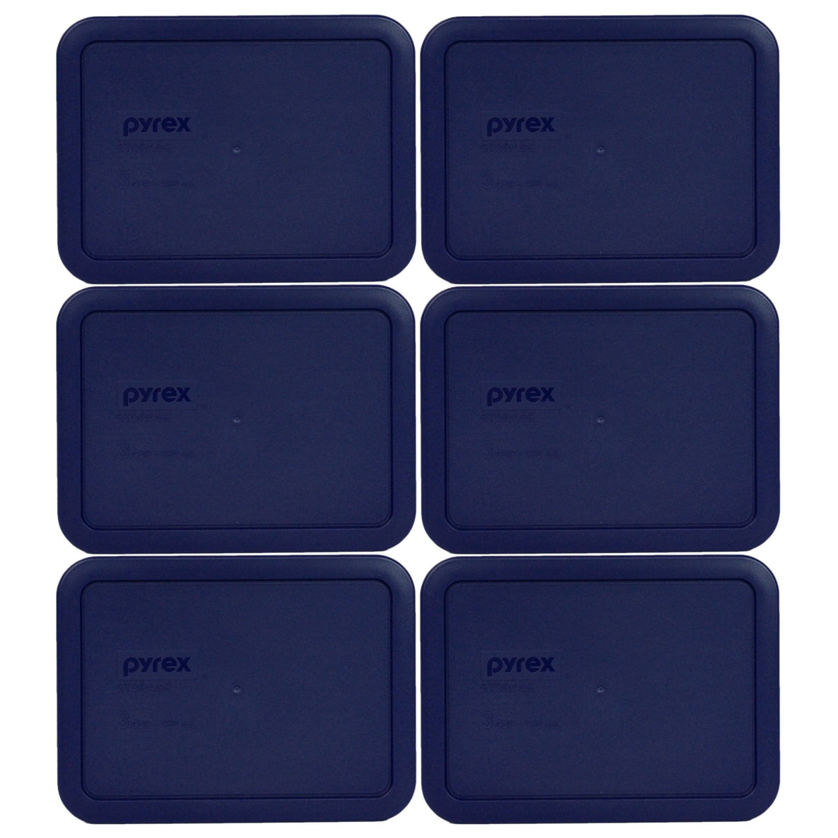 Pyrex 7210-PC Rectangle Dark Blue 3 Cup Storage Lid for Glass Dish 6