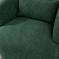 34" Wide Boucle Swivel Barrel Chair, No Assembly Round Upholstered Armchair Accent Chair Single Sofa Chair with Toss Pillow for Living Room and Bedroom, Taupe