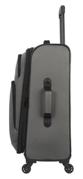 Protege 5 Piece Spinner Luggage Set, Includes 28 in Checked, 24 in Checked Bags, 20 in Carry - on, 15 in Boarding Tote and Matching Utility Bag, All Ages, Grey