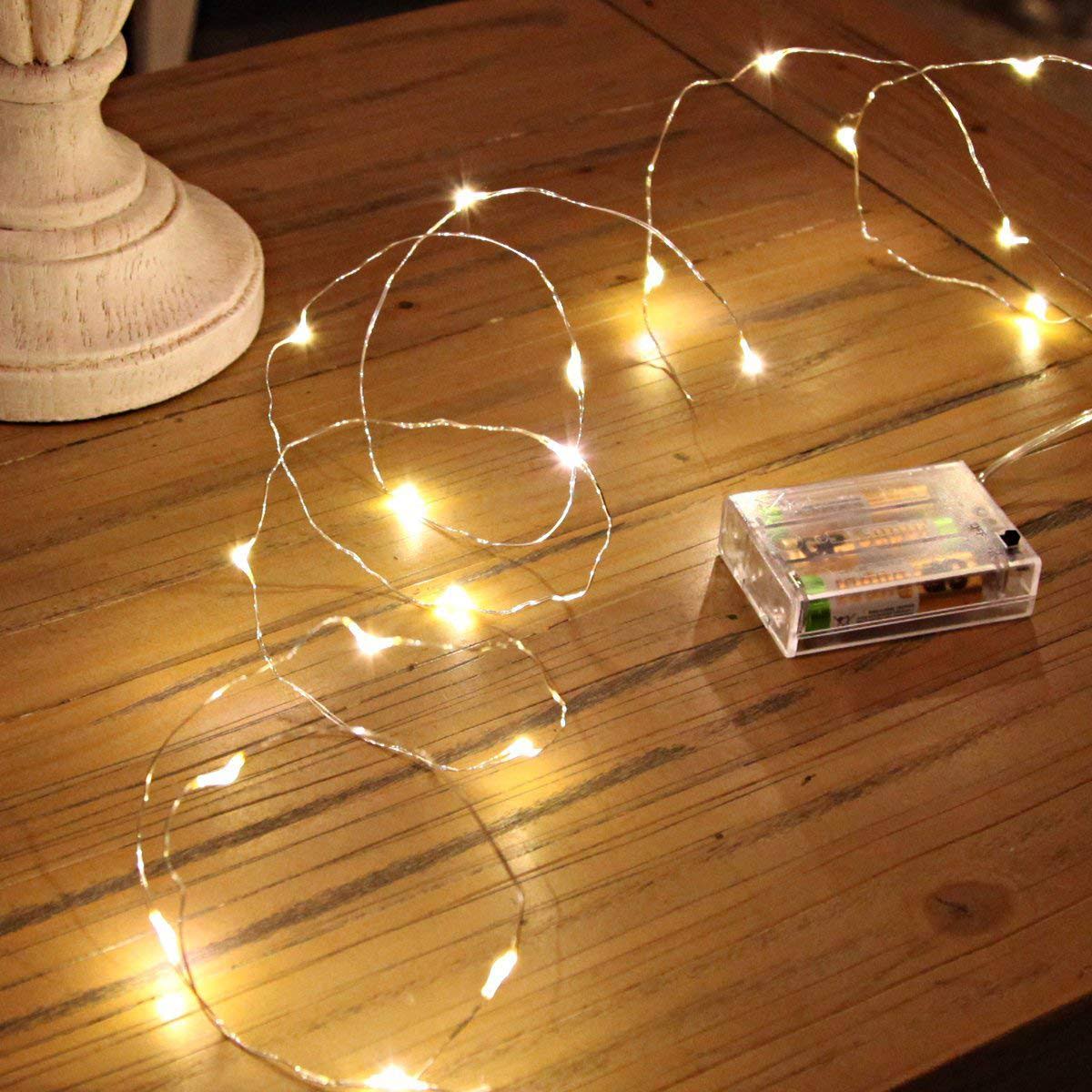 Ariceleo LED Fairy Lights Battery Operated, 4 Packs Mini Battery Powered Copper Wire Starry Fairy Lights for Bedroom, Christmas,