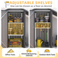 AECOJOY Outdoor Storage Cabinet Waterproof with Shelves and Lean to Open-Sided Firewood Racks