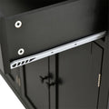 Kitchen Storage Islands&Carts with Solid Wood Top and Locking Wheels, Kitchen Island Cart with 4 Door Cabinet and Two Drawers, Kitchen Cabinets for Kitchen and Dining Room, Green