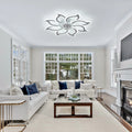 Garwarm Dimmable Ceiling Fan with Light and Remote Control, 27" Small Flush Mounted Ceiling Fan with LED Lights, APP and Remote Controlled, Modern, White
