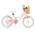 Prorider 16" Kid'S Bike with Training Wheels Adjustable Handlebar Seat Handbrake Pink