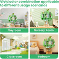 Kids Bookshelf - 5 Tier Kids Bookcase, Green Bookshelf for Children and Toddlers, Wooden Bookshelf for Classroom, Playroom, Bedroom, Nursery