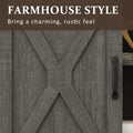 Mayincolor Farmhouse TV Stand for 65+ Inch TV, 34'' Tall Entertainment Center with Sliding Barn Doors, Rustic Wood Media Console Storage Cabinet Television Stand for Living Room, Light Grey