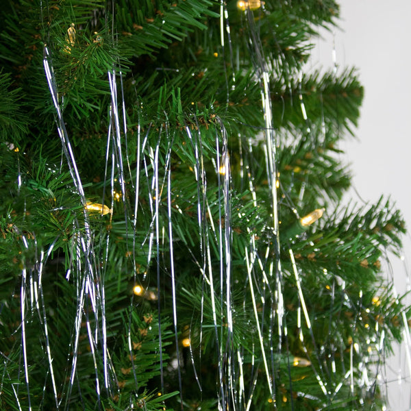 1000ct Silver Tinsel Icicle Strands Christmas Decorations 18"