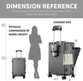 Carry - on Luggage with USB Charging Port, Front Compartment, TSA Lock, Airline Approved Carry on Hardside Suitcase with Spinner Wheels (Grey, 20 in)