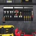 3 Pcs Metal Pegboard Panels w/25 Hooks, Storage Platform & Square Hole, Heavy Duty Pegboard Wall Organizer, Peg Board for Workshop Tool Storage