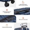 MIUSSE Luggage Sets 3 Piece, 20 in Carry on Luggage with Wheels, 100% PC Hardshell Suitcase with TSA Lock, Carry on Suitcases Airline Approved with Travel Backpack for Men Women