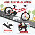 16/18 Inch LED Lighted Kids Bike with Training Wheels, Headlight, Adjustable Seat & Dual Brakes, Children Bicycle for Ages 4-8 Years