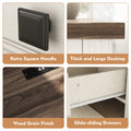 IDEALSOUL Nightstand, Bedside Table with Charging Station, Farmhouse 3 Drawer Nightstand Rustic Night Stand End Tables for Bedroom Living Room, Gray