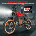 Hidoes B10 Electric Mountain Bike for Men/Woman 1000W Adult Electric Bicycle 20" Fat Tire Off Road E - Bike with Removable Battery up to 28 Mph, Free Shipping, Red