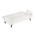 Aukfa 75" Square Arm Futon Convertible Sofa Bed for Home Office, 2 Cup Holders, Linen, Dark Gray