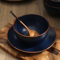 Stone + Lain Brasa Stoneware Collection Dinnerware Set, 32 - Piece Service for 8, Blue