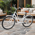 Uforic24'' Beach Cruiser Bike, 7 - Speed, Step - Through Bicycle for Men & Women, Steel Frame, Mint Green
